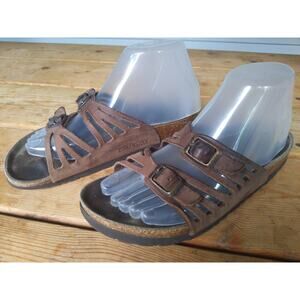 Birkenstock Granada Brown Leather Sandals Women's Size 37 German Comfort